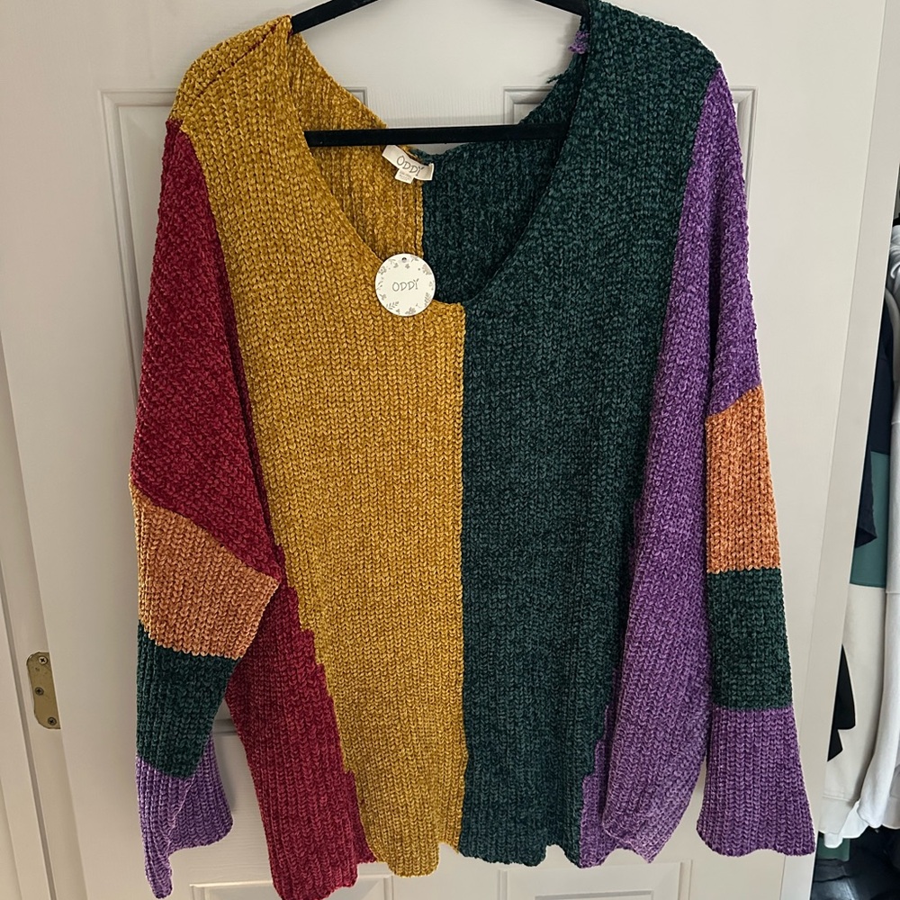 ODDY Multicolor V-Neck Sweater - Women’s 2XL/3XL